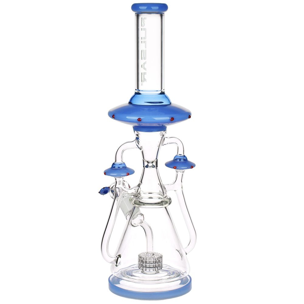 Pulsar ~ Far-Out Visitors Recycler Glass Water Pipe | 17.25" | 19mm F