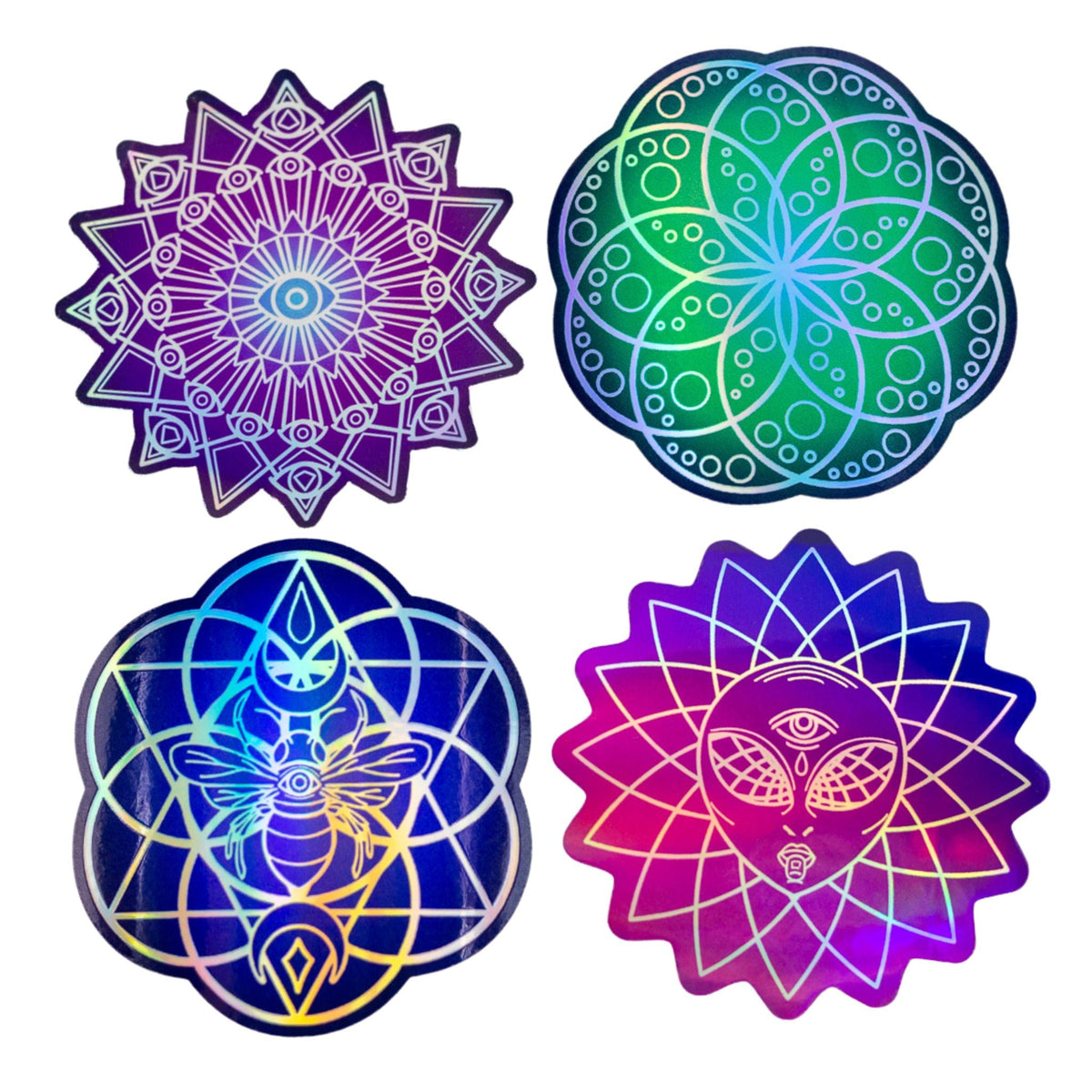 Crystal Grid Holographic Sticker
