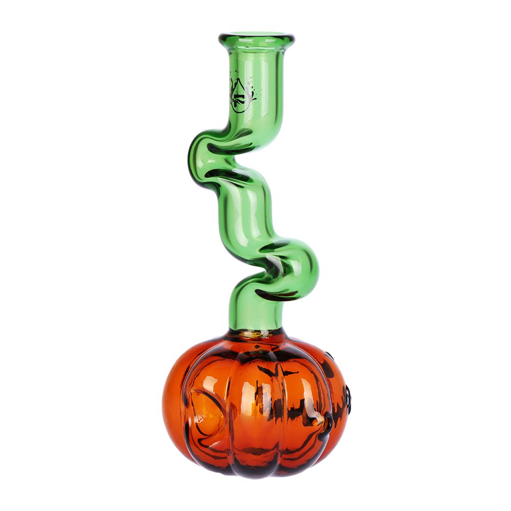 Pulsar ~ Twisty And Wicked Jack-O-Lantern Glass Hand Pipe - 5.7"