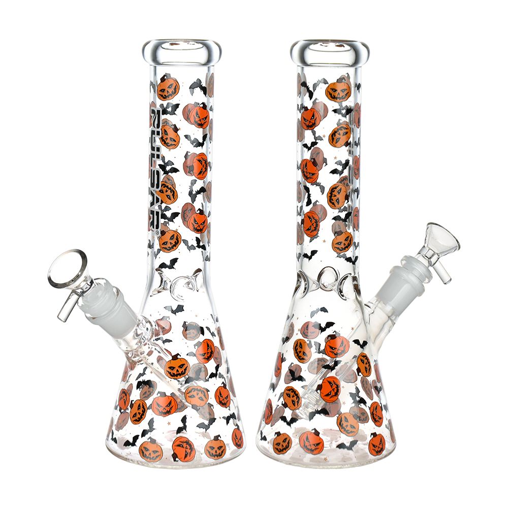 Pulsar ~ Cackling Pumpkins Batty Beaker Bong | 14mm F
