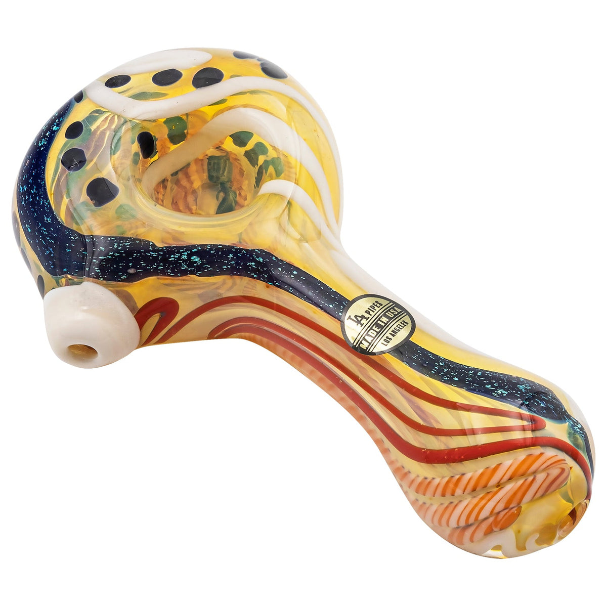 LA Pipes - "Dollar Pancake" Dichroic Color-Changing Spoon Glass Pipe