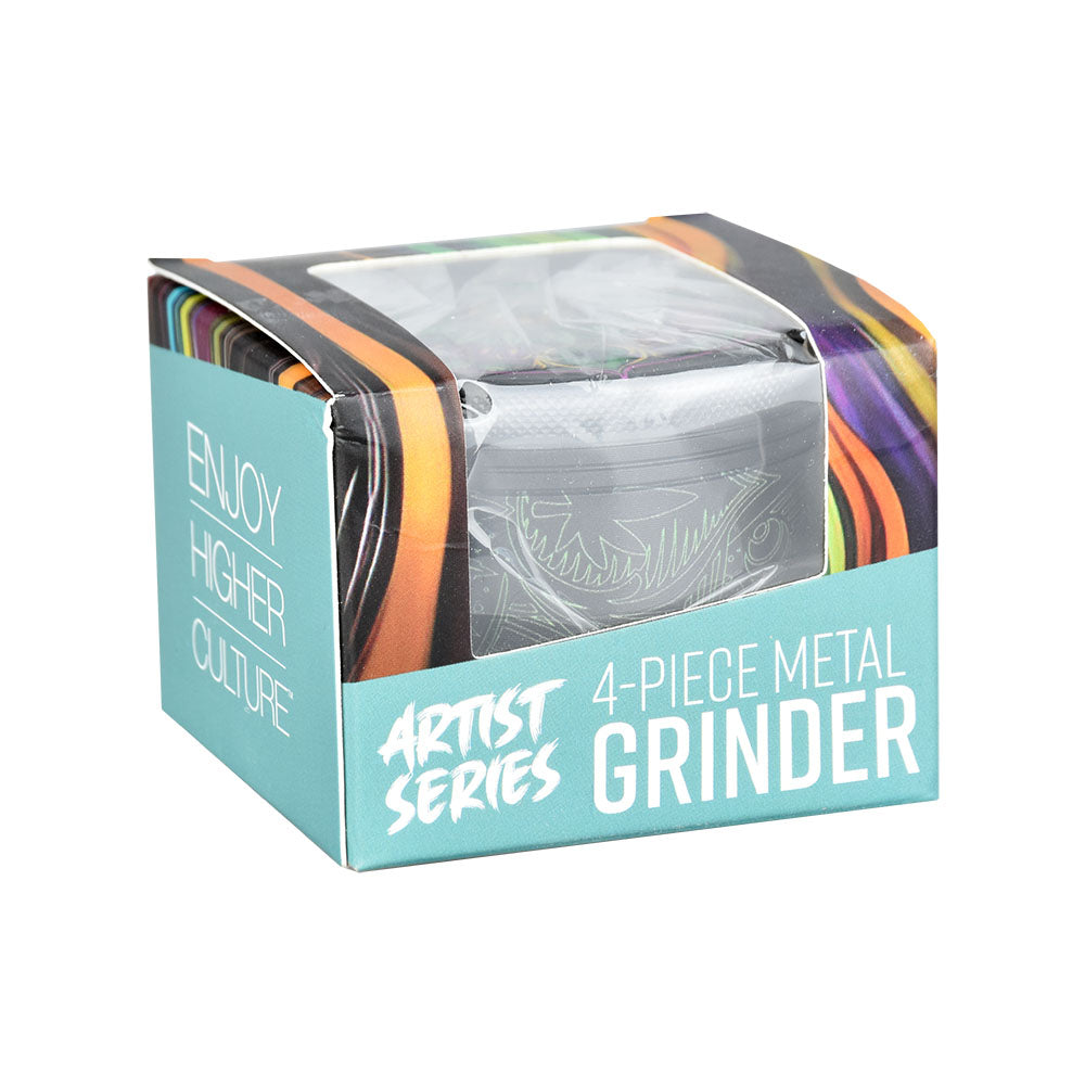 Pulsar ~ Design Series Grinder with Side Art - Hemp Mandala / 4pc / 2.5"