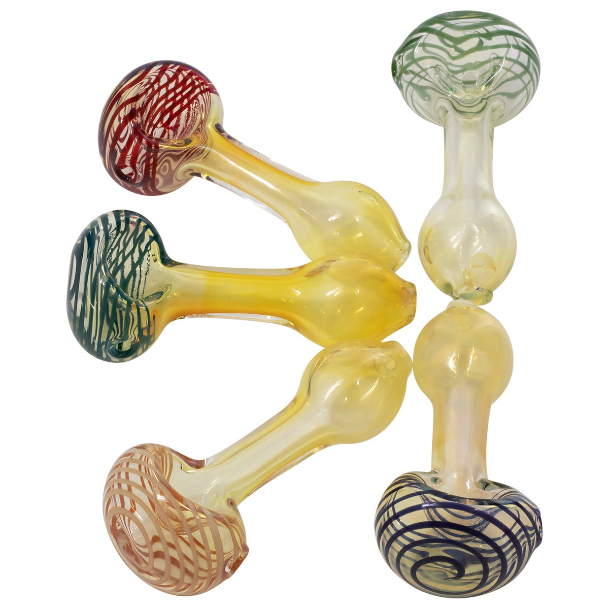 LA Pipes - Spiral-Head Color Changing Glass Spoon Pipe