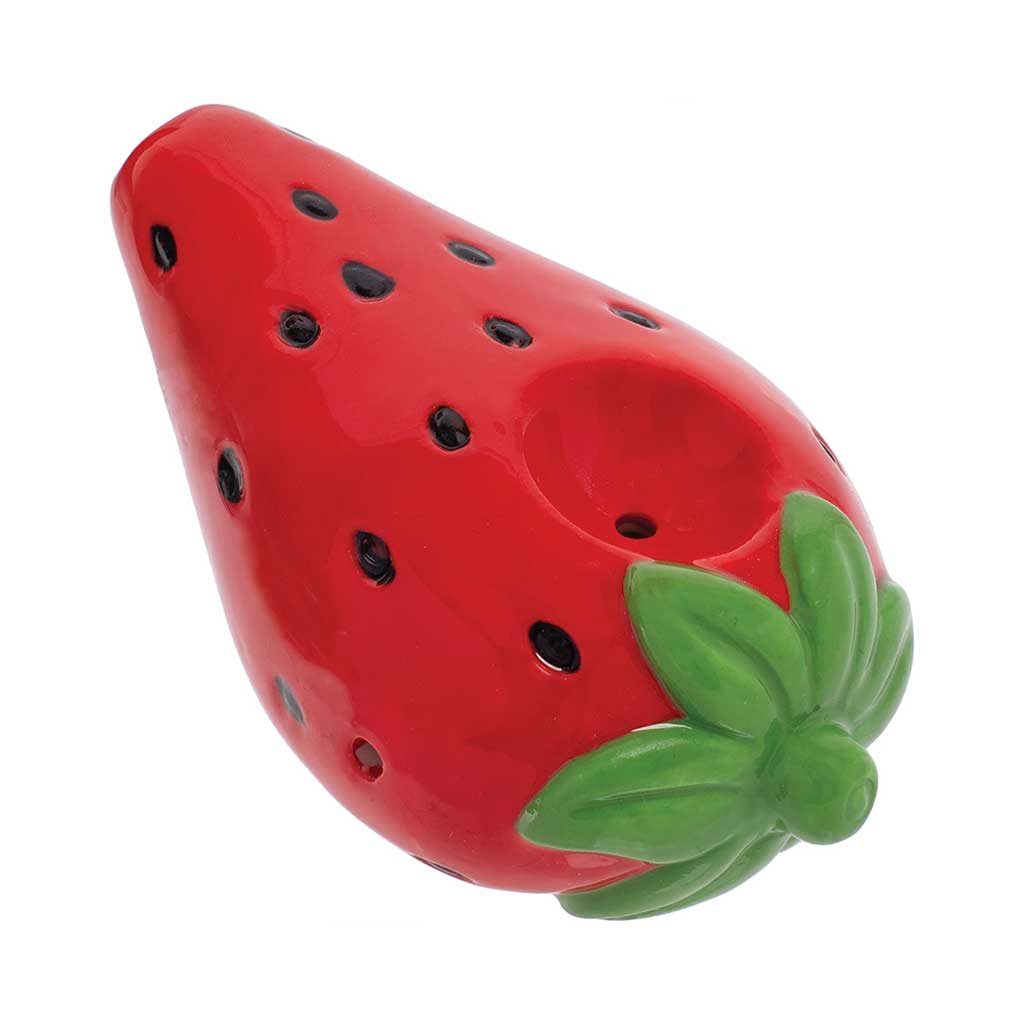 WACKY BOWLZ ~ STRAWBERRY CERAMIC HAND PIPE
