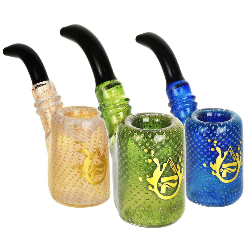 Pulsar ~ Bubble Matrix Sherlock Pipe - 3.75" / Colors Vary