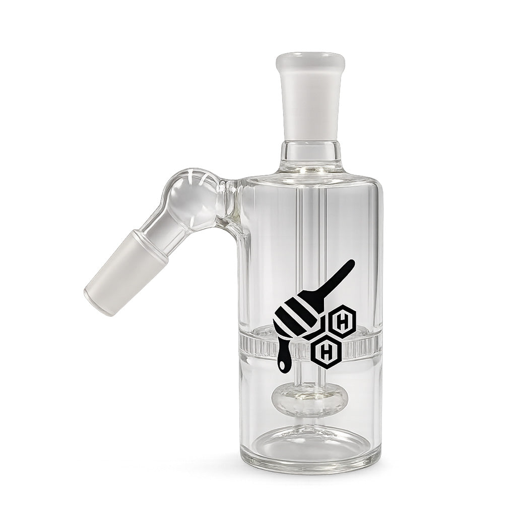Honeybee Herb ~ CORE CYLINDER DOUBLE PERC GLASS ASH CATCHER