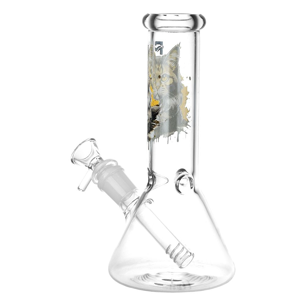 Pulsar ~ Majestic Cat Glass Water Pipe - 7.75" / 14mm F