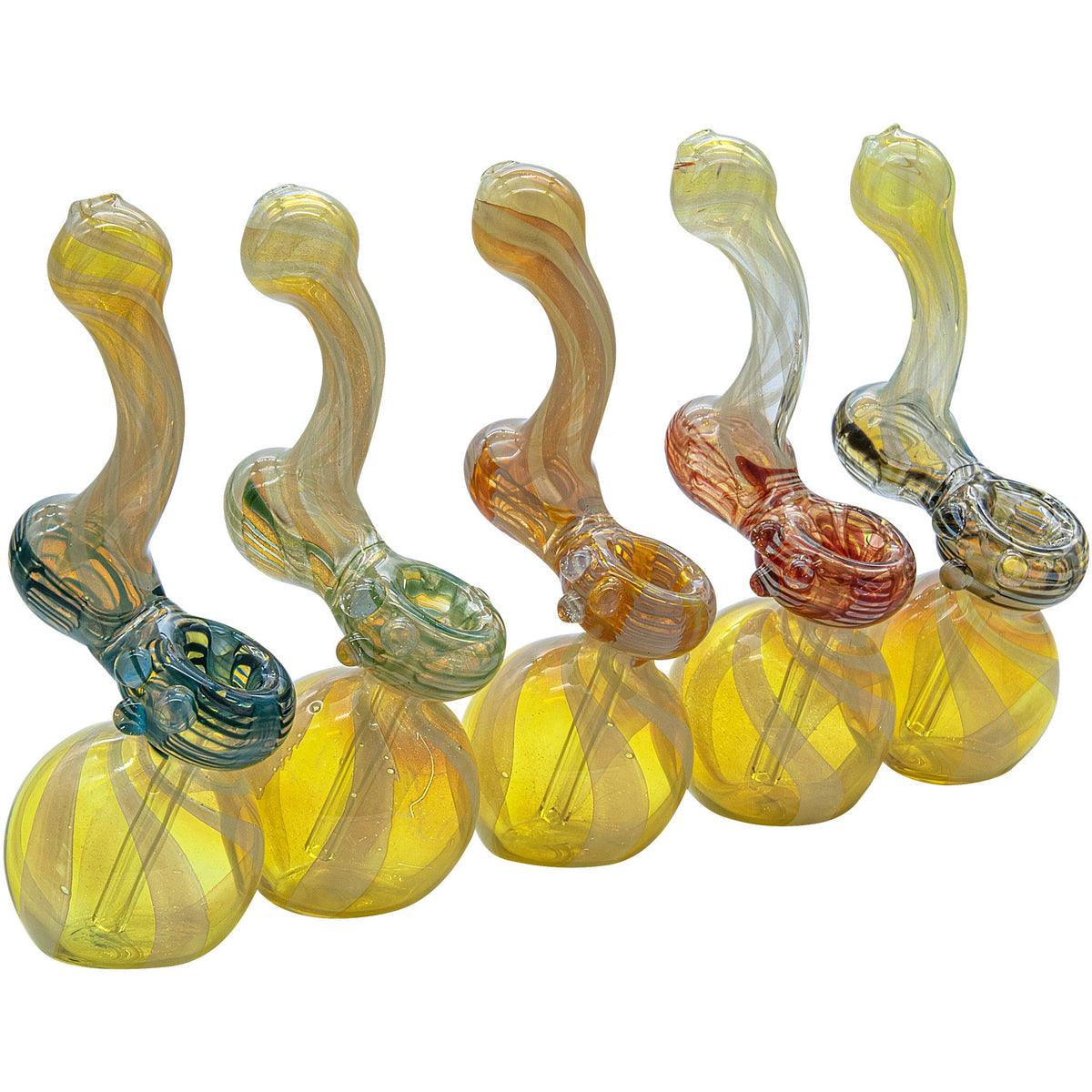 LA Pipes - "Rake Bubb" Fumed Sherlock Bubbler Pipe (Various Colors)
