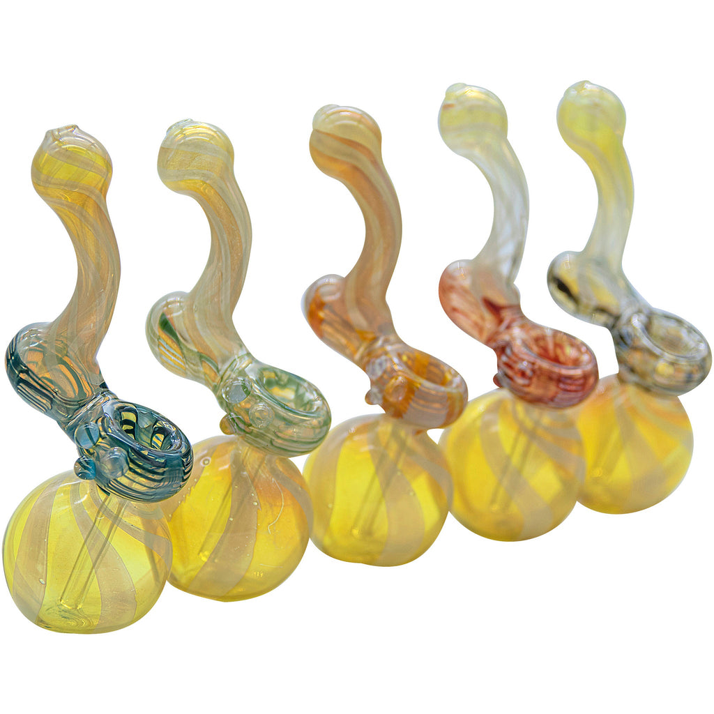 LA Pipes - "Rake Bubb" Fumed Sherlock Bubbler Pipe (Various Colors)