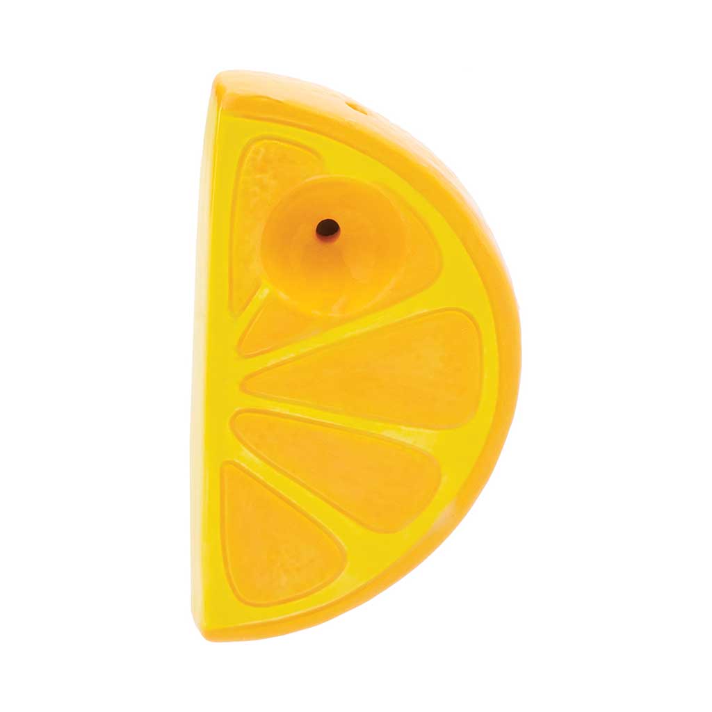 WACKY BOWLZ ~ ORANGE SLICE CERAMIC HAND PIPE