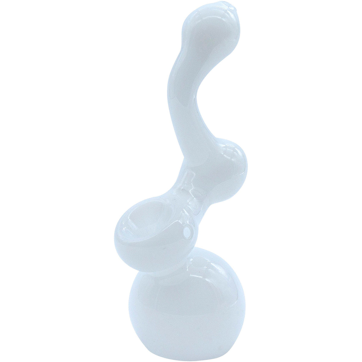 LA Pipes - Ivory Sherlock Glass Sherlock Bubbler Pipe 6"