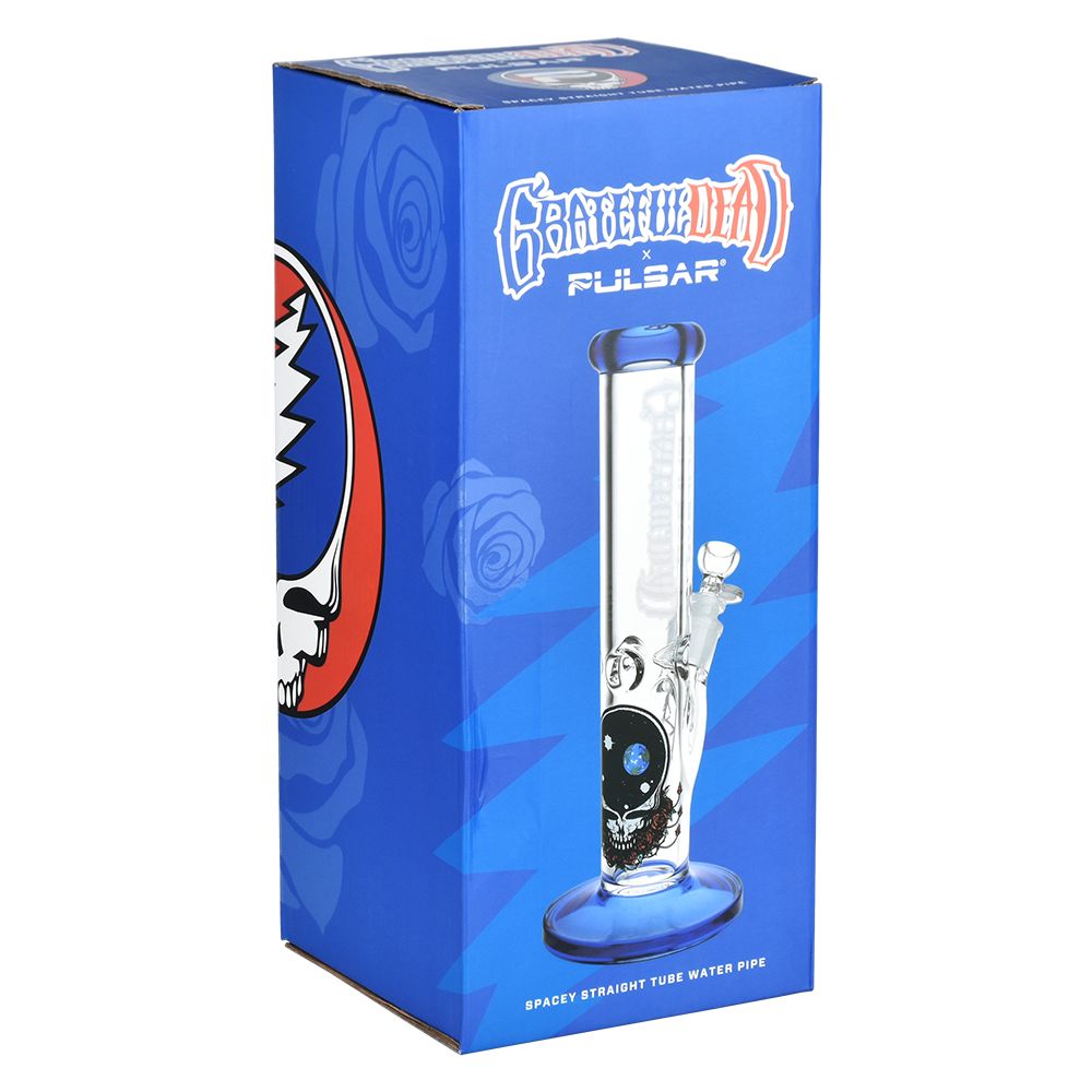 Pulsar ~ Grateful Dead x Pulsar Straight Tube Glass Bong - 11.75" / 14mm F