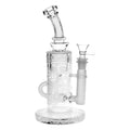 Pulsar ~ Ancient Designs Sandblasted Klein Recycler Glass Water Pipe - 9" / 14mm F