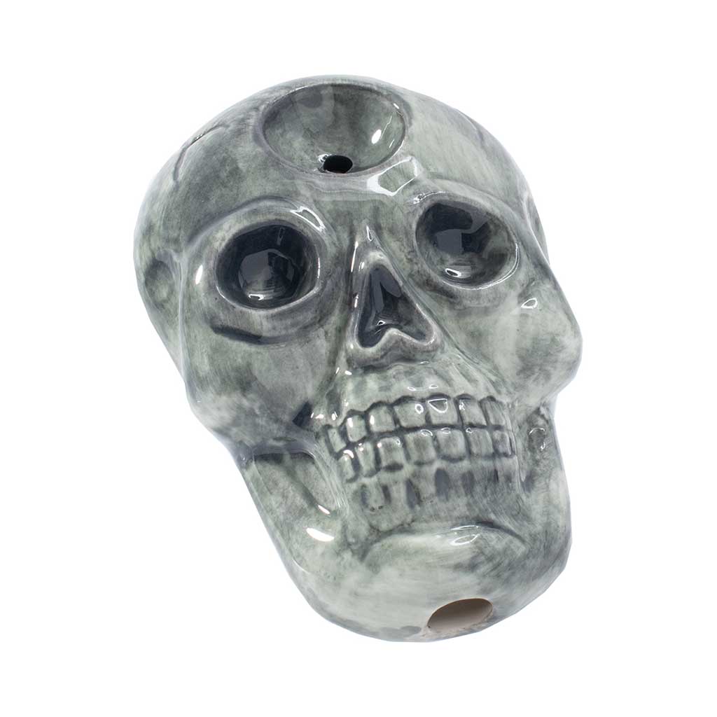WACKY BOWLZ ~ SKULL CERAMIC HAND PIPE