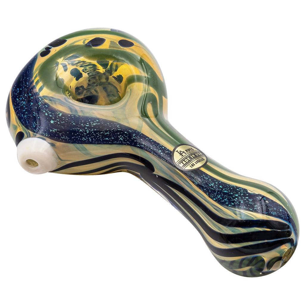 LA Pipes - "Dollar Pancake" Dichroic Color-Changing Spoon Glass Pipe