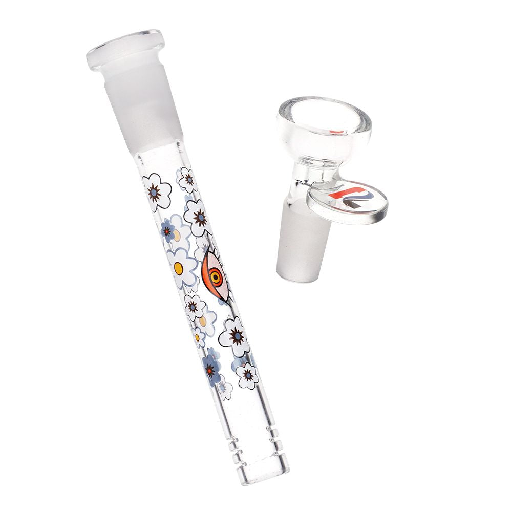 Pulsar ~ Design Series Straight Tube Glass Water Pipe - Flower Vision / 12" / 14mm F