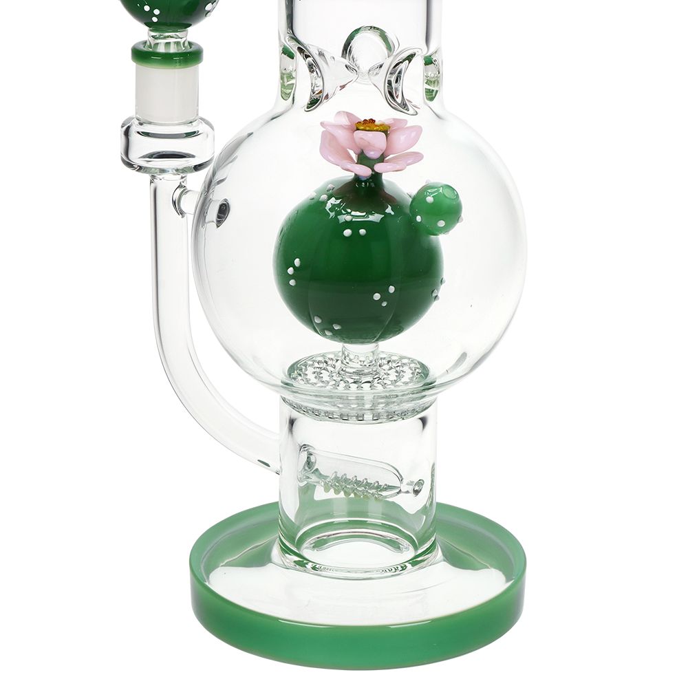 Pulsar ~ Peyote Bloom Bubble Base Glass Water Pipe - 12.25" / 14mm F