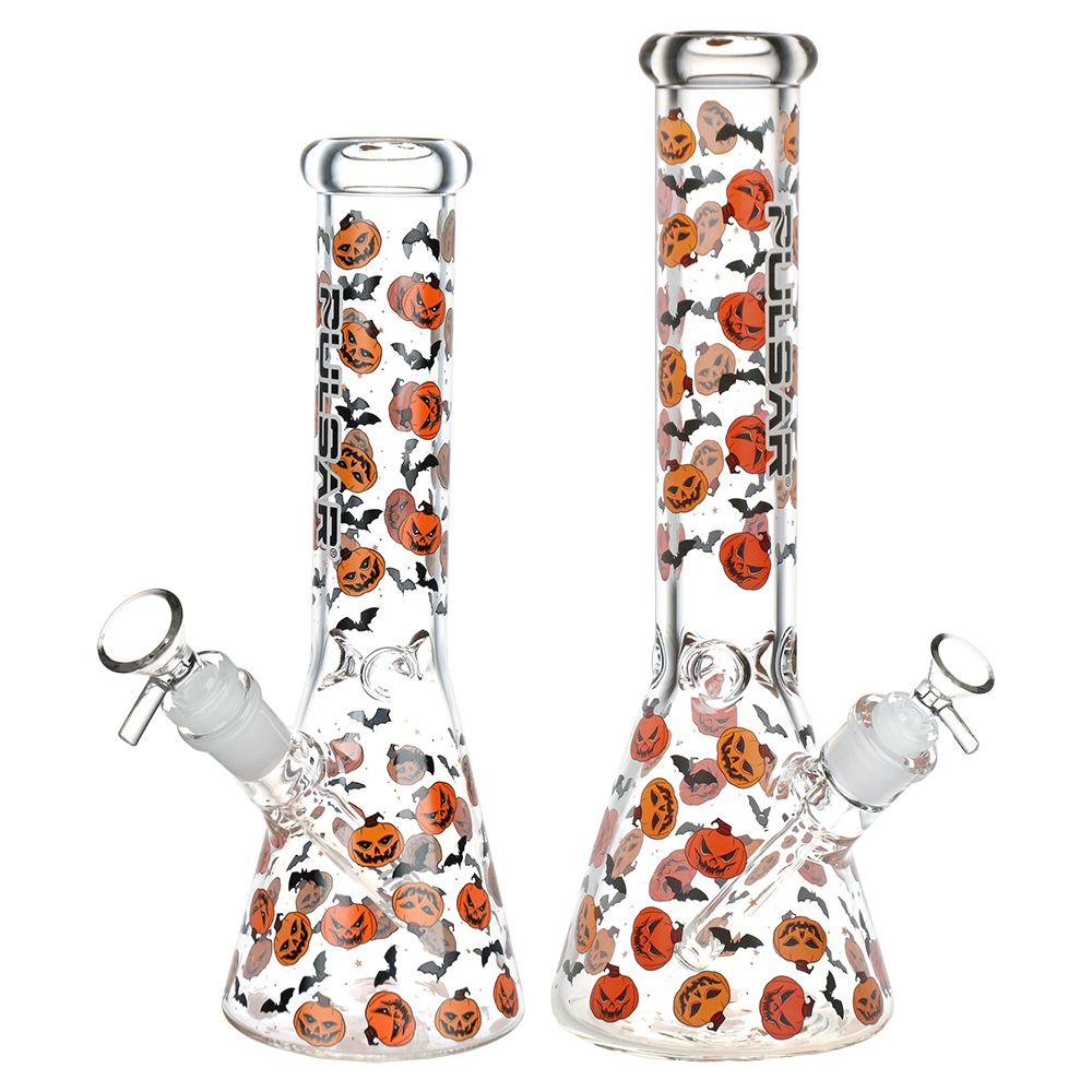 Pulsar ~ Cackling Pumpkins Batty Beaker Bong | 14mm F