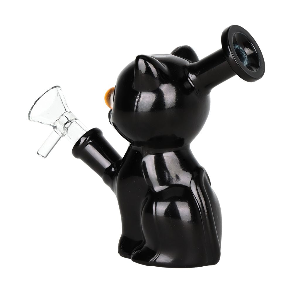 SeshGear ~ 2PC SET - SeshGear Mesmorizing Kitty Glass Water Pipe  - 4.75" / 14mm F / Assorted Colors