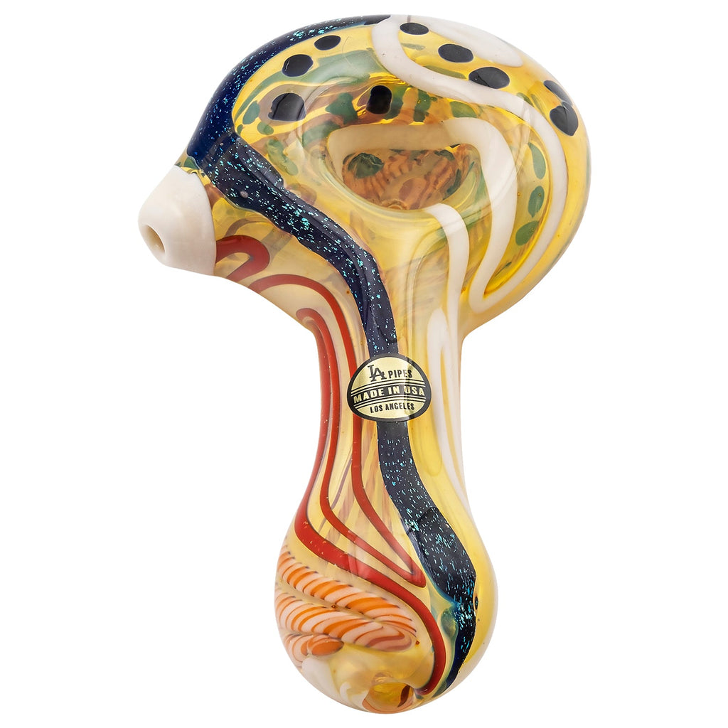 LA Pipes - "Dollar Pancake" Dichroic Color-Changing Spoon Glass Pipe