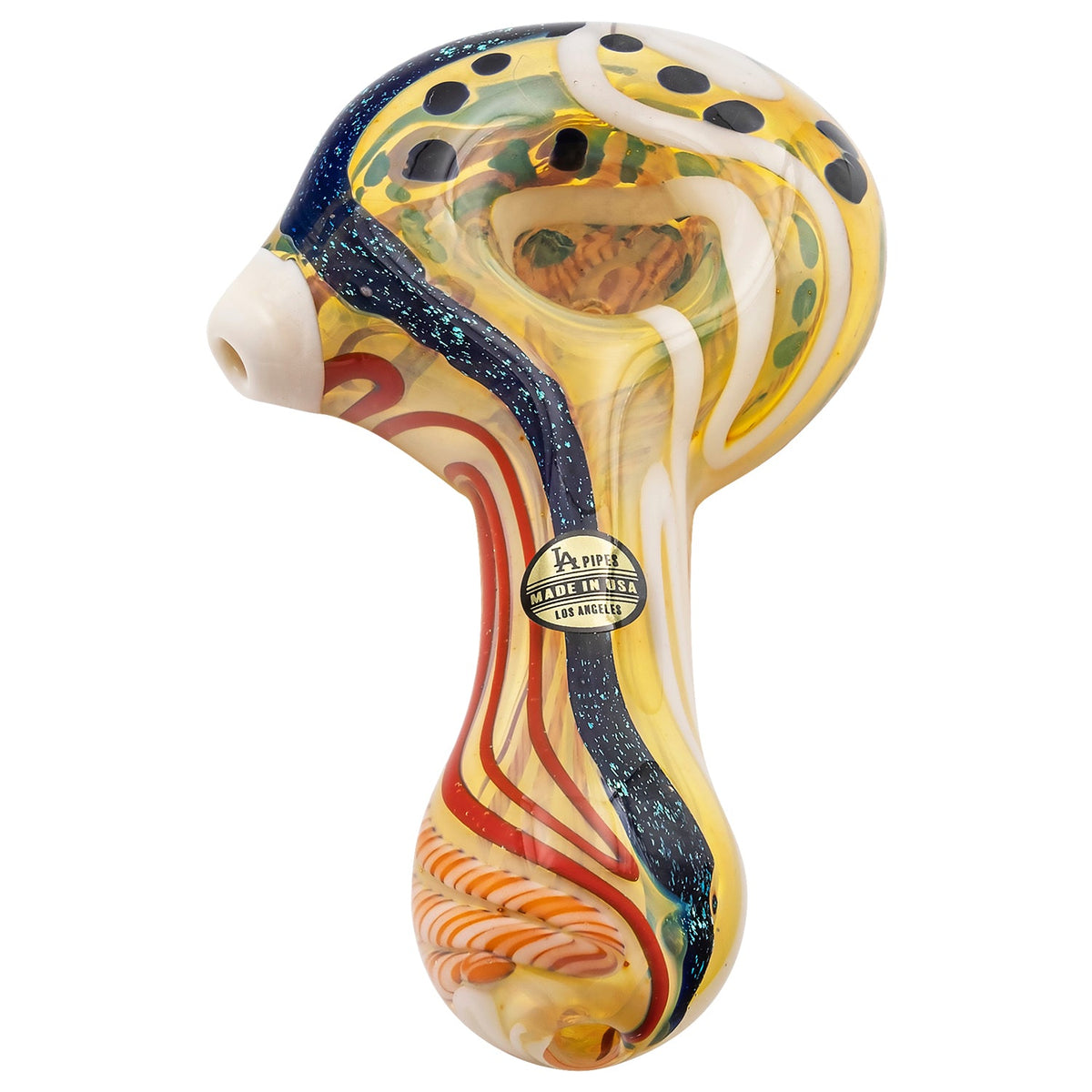 LA Pipes - "Dollar Pancake" Dichroic Color-Changing Spoon Glass Pipe