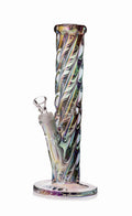 Daze Glass ~ 12 Inch Iridescent Rainbow Spiral Glass Water Pipe