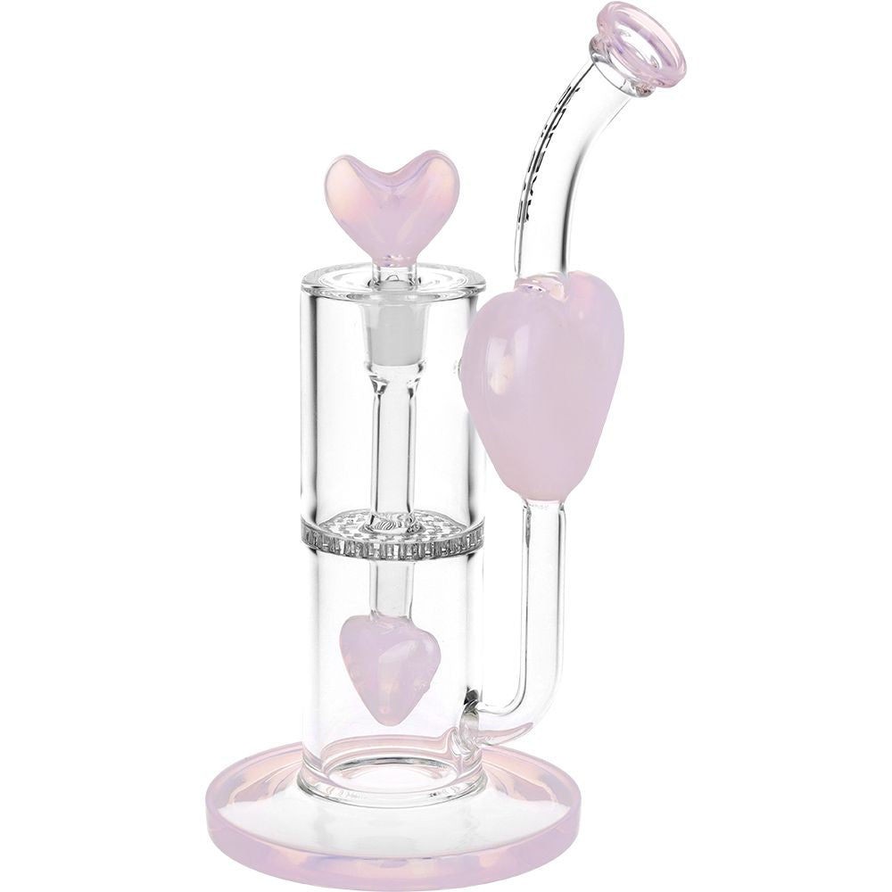 Pulsar ~ Hearts on Hearts Recycler Water Pipe - 8.25" / 14mm F