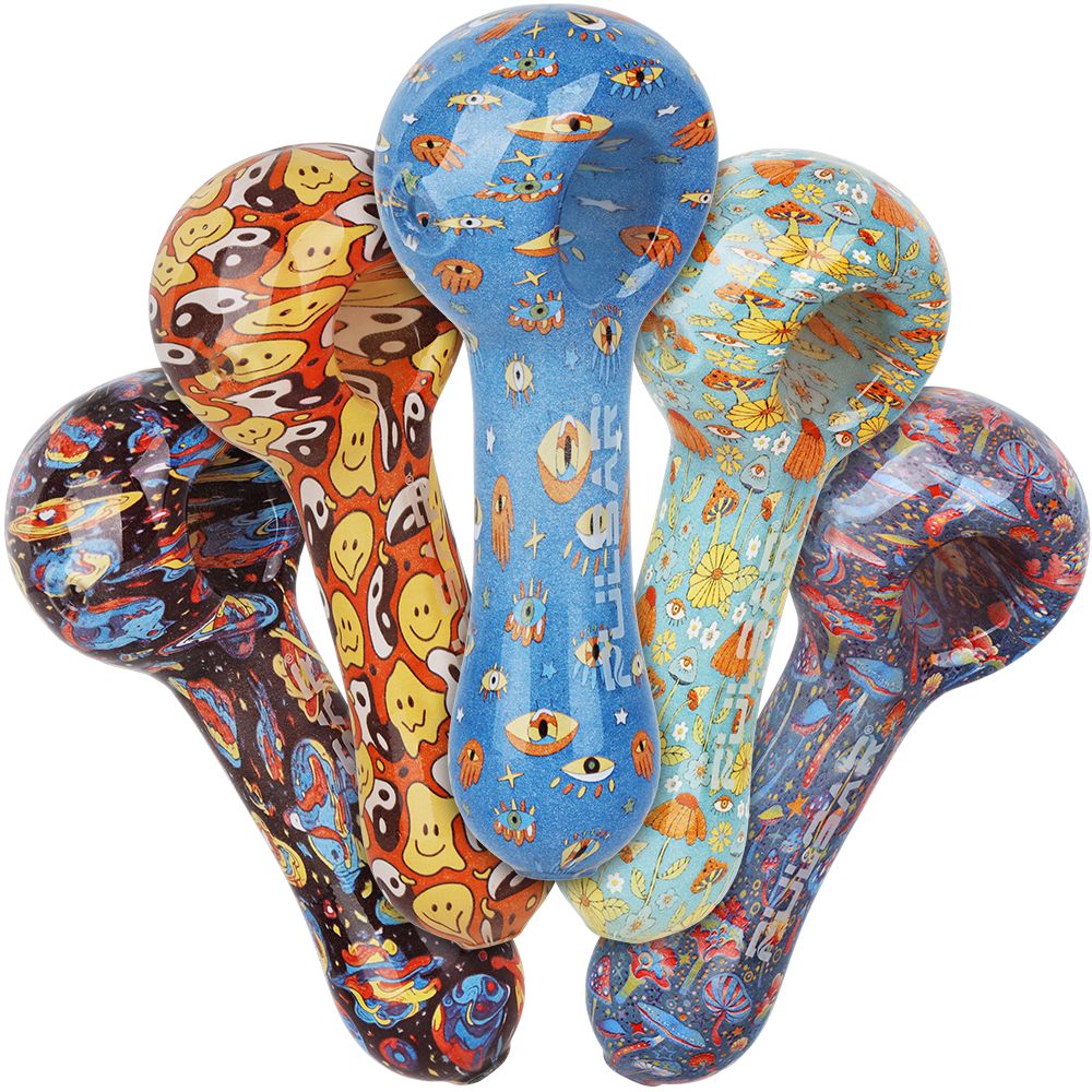 Pulsar ~ Inside Print Glass Spoon Pipe | 5"