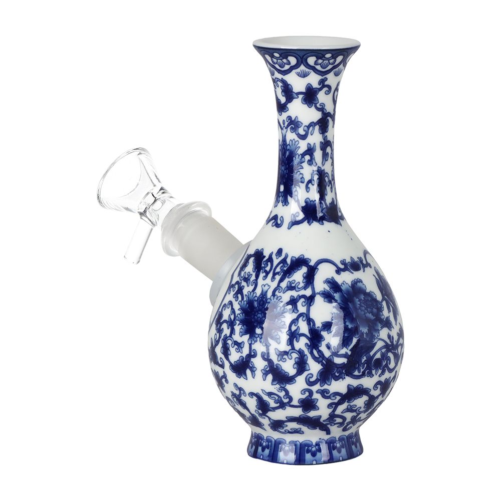 SeshGear - Chinese Vase Ceramic Water Pipe -  5.75" / 14mm F / Bubble Base