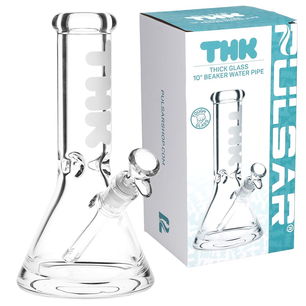 Pulsar ~ "THK" 9mm Beaker Glass Water Pipe - 10" / 14mm F