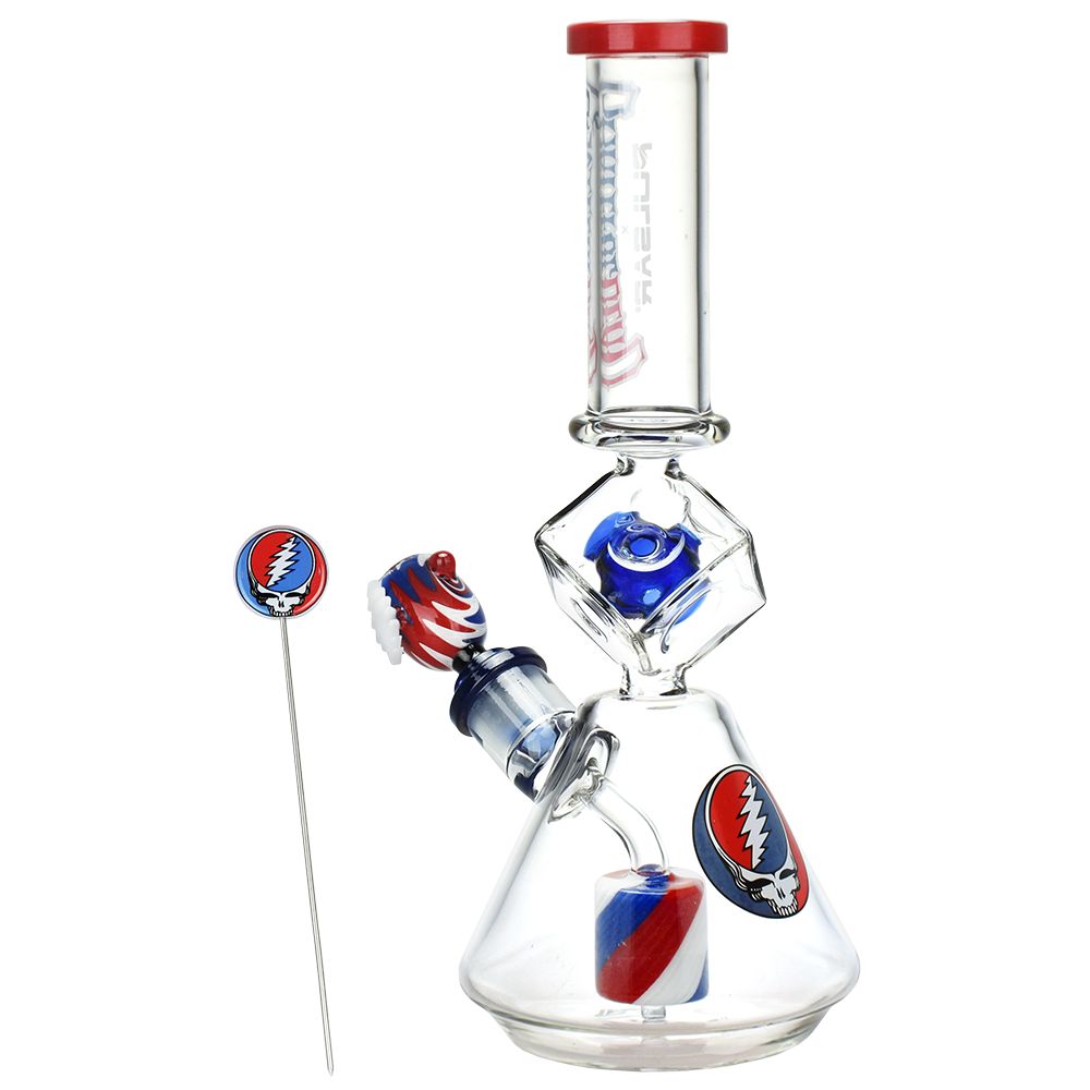Pulsar ~ Grateful Dead x Pulsar Inception Cube Beaker Glass Water Pipe - 12.75" / 14mm F