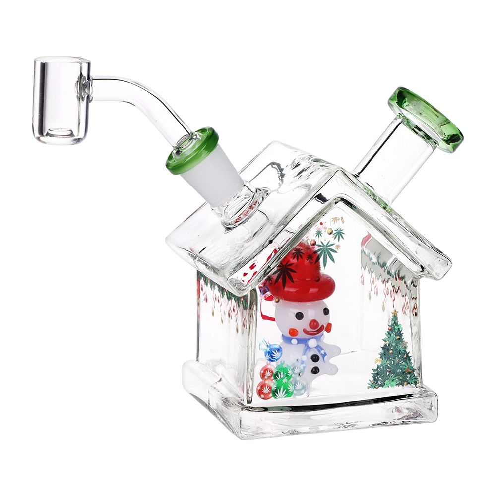 Pulsar ~ Christmas House Party Glass Dab Rig - 4.5" / 14mm F
