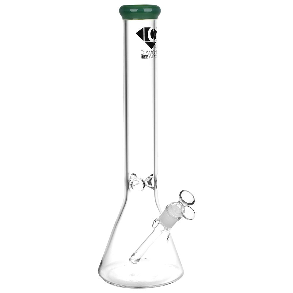 Diamond Glass - Gold Classic Beaker Water Pipe - 16.25" / 14mm F