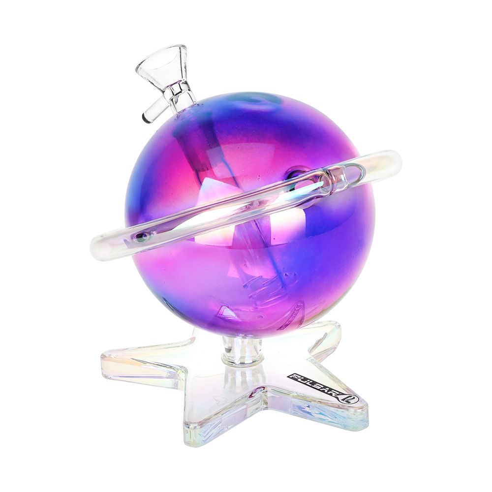 Pulsar ~ Planetary Ring Electroplated Glass Water Pipe - 5.5" / 14mm F