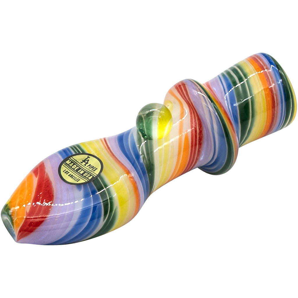 LA Pipes - "Rainbow Tornado" Chillum Pipe