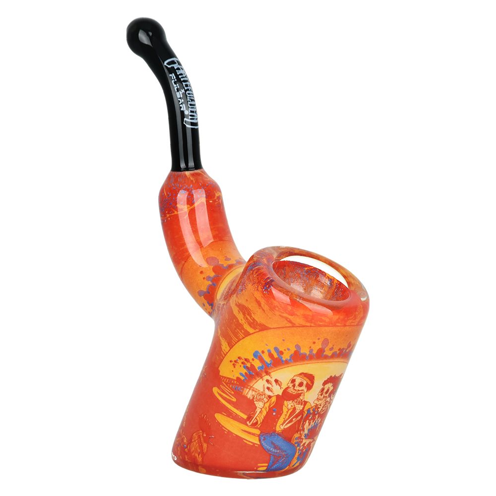 Pulsar ~ Grateful Dead x Pulsar Inside Print Bent Sherlock Pipe | 4"