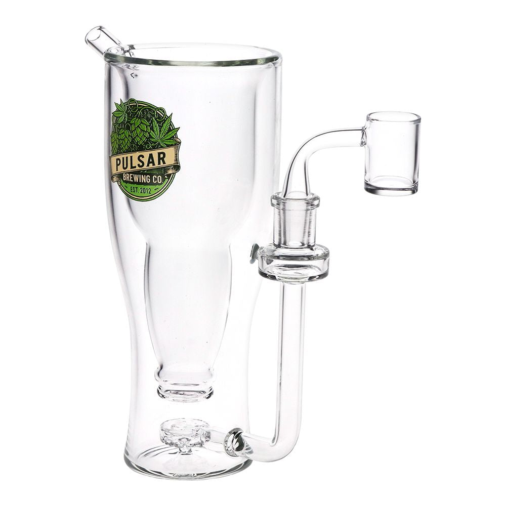 Pulsar ~ Brewing Co Smokeable Beer Mug Glass Dab Rig - 8.5" / 14mm F / 330ml