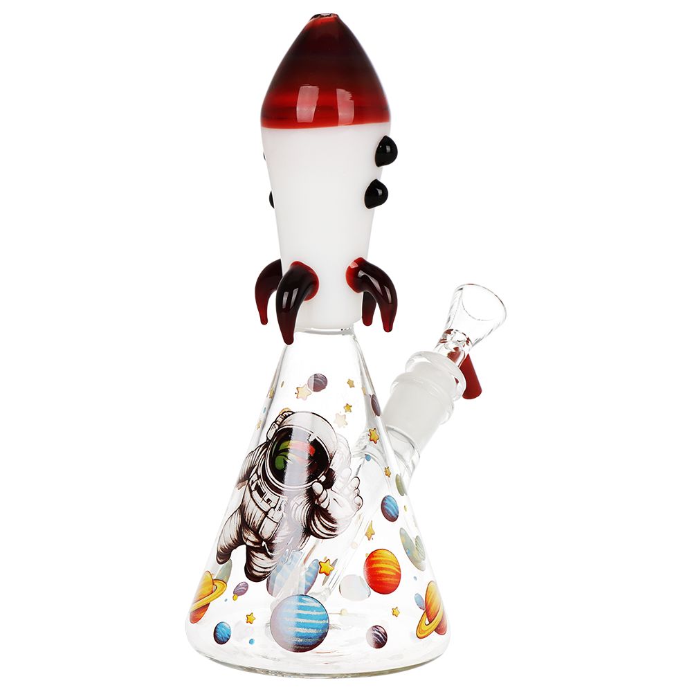 Pulsar ~ Rocket Ship Glass Water Pipe - 7.75" / 14mm F