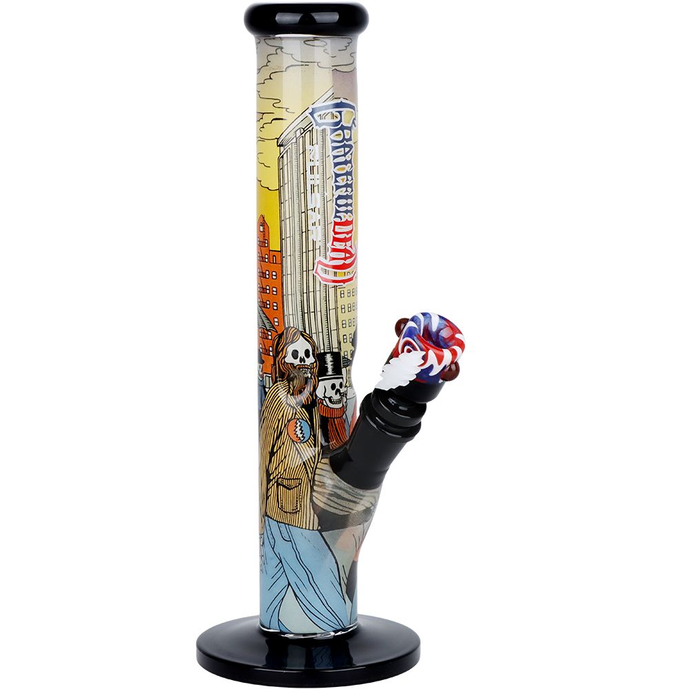 Pulsar ~ The Grateful Dead x Pulsar Inside Print Straight Tube Glass Water Pipe | 11.25" | 14mm F