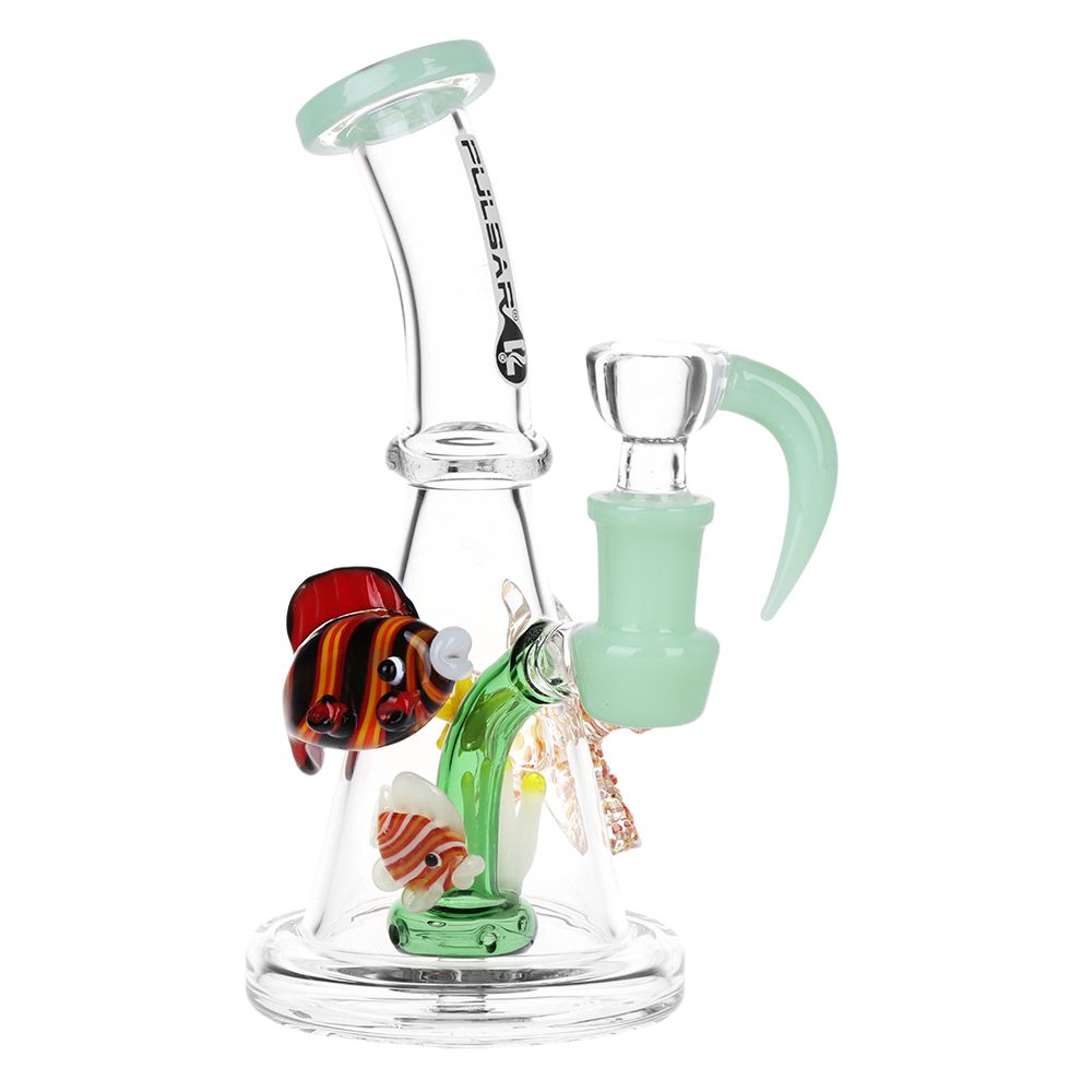 Pulsar ~ Just Keep Swimming Glass Water Pipe - 6.5" / 14mm F