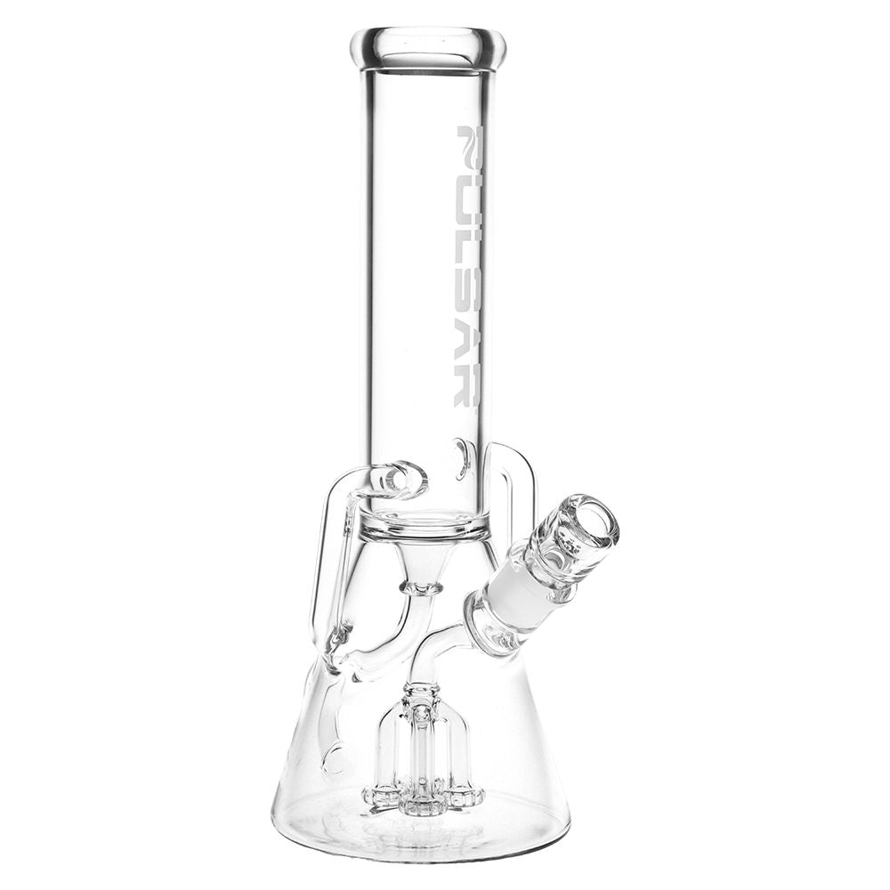 Pulsar ~ Quad-Arm Mini Perc Recycler Beaker Water Pipe - 12"