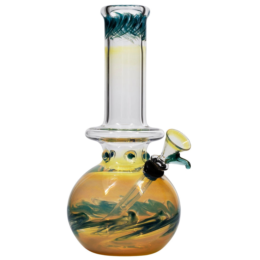 LA Pipes - Time Traveler Silver Fumed Pull-Stem Bubble Bong 8"