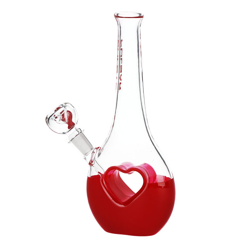 Pulsar ~ Valentines Heart Vase Glass Water Pipe - 8.25" / 14mm F