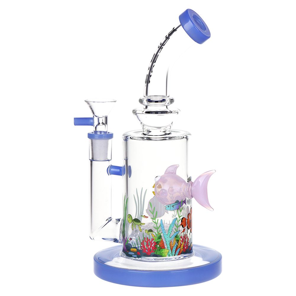 Pulsar ~ Fish Out of Water Glass Water Pipe - 9" / 14mm F