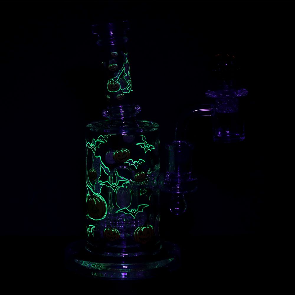 Pulsar ~ Halloween Ball Glass Dab Rig Set - 7.75" / 14mm F