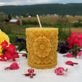 Flower Design Pillar Candle