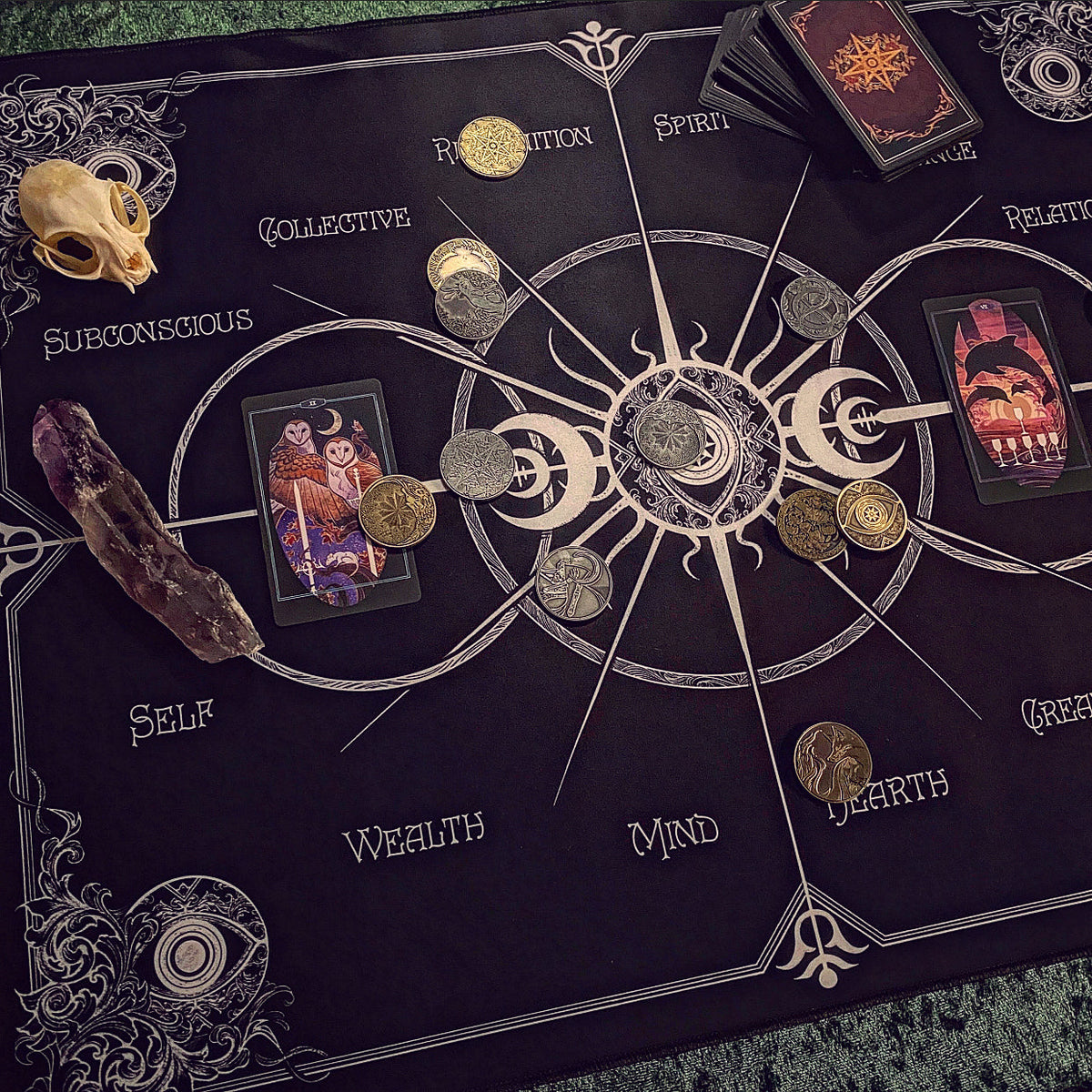 Divination Mat - Charm Casting w/ Instructions (Large: 30”x22”)