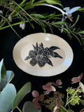 Black and Green Sgraffito Henbane Ceramic Offering Plates