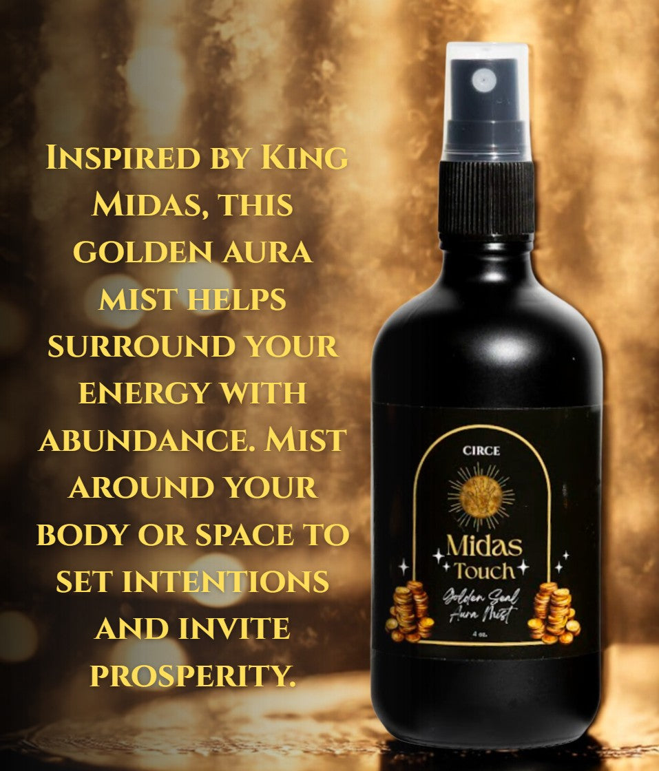 Midas Touch Aura Mist – Luxury Amber, Saffron & Patchouli Prosperity Spray
