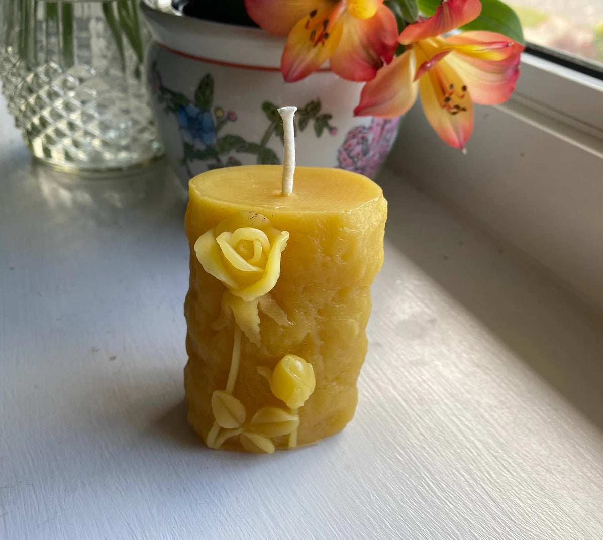 Vine Rose and Butterfly Pair Beeswax